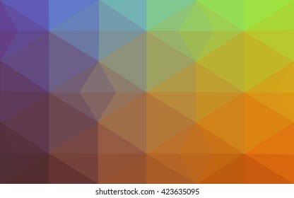 Multicolor polygonal illustration, which consist of triangles. Geometric background in Origami style with gradient. Triangular design for your business. Rainbow, spectrum image.