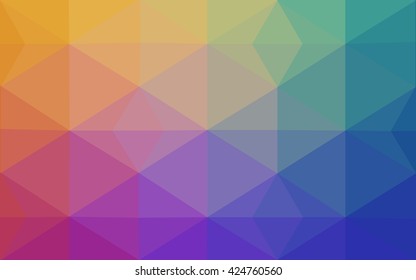 Multicolor polygonal illustration, which consist of triangles. Geometric background in Origami style with gradient. Triangular design for your business. Rainbow, spectrum image.
