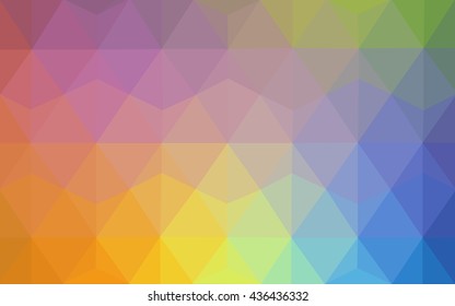 Multicolor polygonal illustration, which consist of triangles. Geometric background in Origami style with gradient. Triangular design for your business. Rainbow, spectrum image.