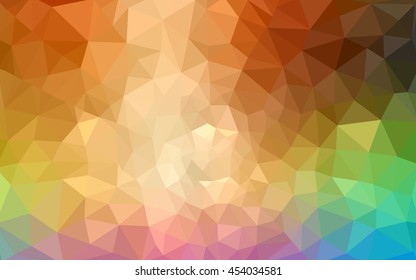 Multicolor polygonal illustration, which consist of triangles. Geometric background in Origami style with gradient. Triangular design for your business. Rainbow, spectrum image.