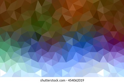 Multicolor polygonal illustration, which consist of triangles. Geometric background in Origami style with gradient. Triangular design for your business. Rainbow, spectrum image.