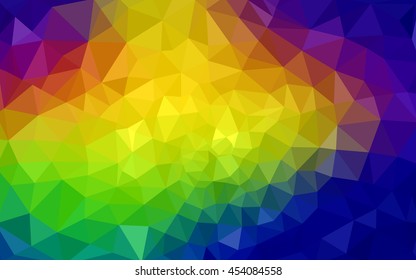 Multicolor polygonal illustration, which consist of triangles. Geometric background in Origami style with gradient. Triangular design for your business. Rainbow, spectrum image.