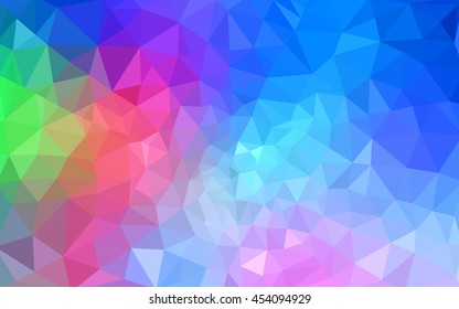 Multicolor polygonal illustration, which consist of triangles. Geometric background in Origami style with gradient. Triangular design for your business. Rainbow, spectrum image.