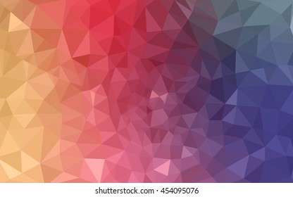Multicolor polygonal illustration, which consist of triangles. Geometric background in Origami style with gradient. Triangular design for your business. Rainbow, spectrum image.