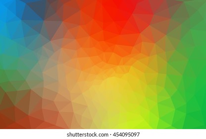 Multicolor polygonal illustration, which consist of triangles. Geometric background in Origami style with gradient. Triangular design for your business. Rainbow, spectrum image.