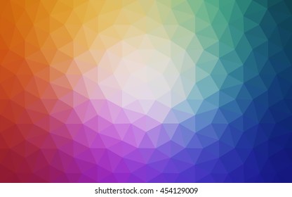 Multicolor polygonal illustration, which consist of triangles. Geometric background in Origami style with gradient. Triangular design for your business. Rainbow, spectrum image.