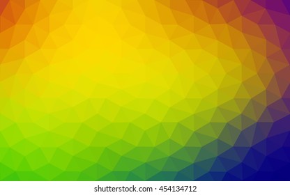 Multicolor polygonal illustration, which consist of triangles. Geometric background in Origami style with gradient. Triangular design for your business. Rainbow, spectrum image.