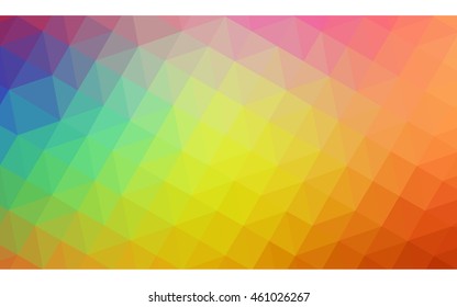 Multicolor polygonal illustration, which consist of triangles. Geometric background in Origami style with gradient. Triangular design for your business. Rainbow, spectrum image.
