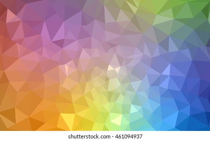Multicolor polygonal illustration, which consist of triangles. Geometric background in Origami style with gradient. Triangular design for your business. Rainbow, spectrum image.