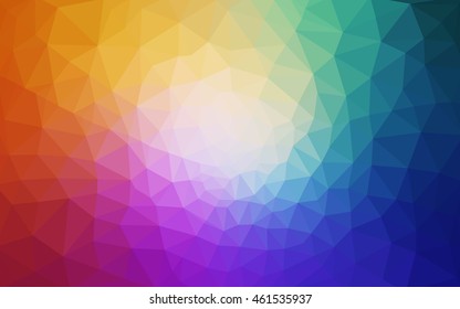 Multicolor polygonal illustration, which consist of triangles. Geometric background in Origami style with gradient. Triangular design for your business. Rainbow, spectrum image.