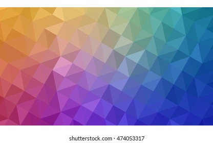 Multicolor polygonal illustration, which consist of triangles. Geometric background in Origami style with gradient. Triangular design for your business. Rainbow, spectrum image.