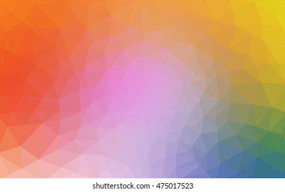 Multicolor polygonal illustration, which consist of triangles. Geometric background in Origami style with gradient. Triangular design for your business. Rainbow, spectrum image.