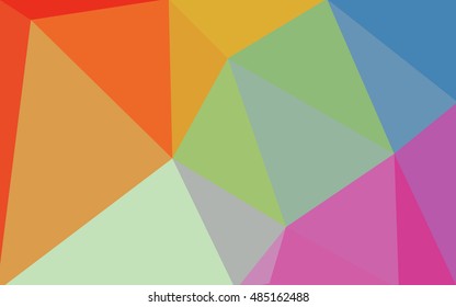 Multicolor polygonal illustration, which consist of triangles. Geometric background in Origami style with gradient. Triangular design for your business. Rainbow, spectrum image.