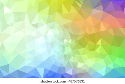 Multicolor polygonal illustration, which consist of triangles. Geometric background in Origami style with gradient. Triangular design for your business. Rainbow, spectrum image.