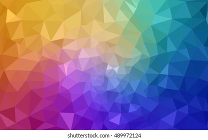Multicolor polygonal illustration, which consist of triangles. Geometric background in Origami style with gradient. Triangular design for your business. Rainbow, spectrum image.