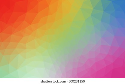Multicolor polygonal illustration, which consist of triangles. Geometric background in Origami style with gradient. Triangular design for your business. Rainbow, spectrum image.