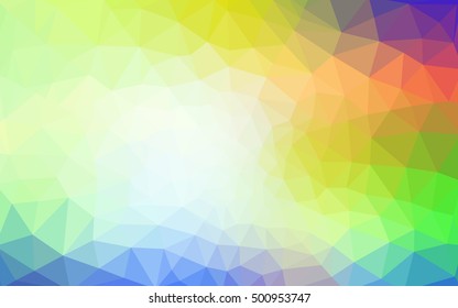 Multicolor polygonal illustration, which consist of triangles. Geometric background in Origami style with gradient. Triangular design for your business. Rainbow, spectrum image.