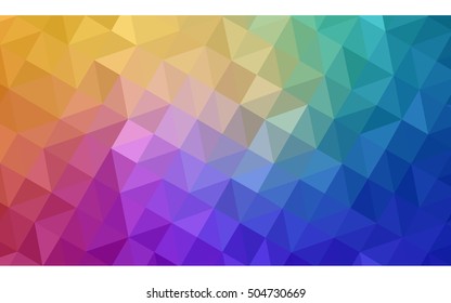Multicolor polygonal illustration, which consist of triangles. Geometric background in Origami style with gradient. Triangular design for your business. Rainbow, spectrum image.