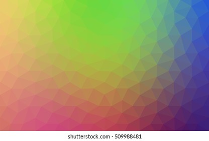 Multicolor polygonal illustration, which consist of triangles. Geometric background in Origami style with gradient. Triangular design for your business. Rainbow, spectrum image.