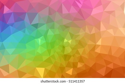 Multicolor polygonal illustration, which consist of triangles. Geometric background in Origami style with gradient. Triangular design for your business. Rainbow, spectrum image.