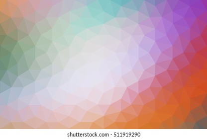 Multicolor polygonal illustration, which consist of triangles. Geometric background in Origami style with gradient. Triangular design for your business. Rainbow, spectrum image.