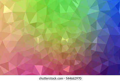 Multicolor polygonal illustration, which consist of triangles. Geometric background in Origami style with gradient. Triangular design for your business. Rainbow, spectrum image.