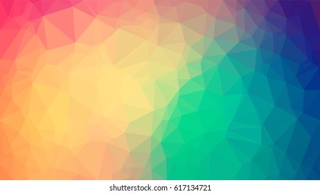 Multicolor polygonal illustration, which consist of triangles. Geometric background in Origami style with gradient. Triangular design for your business. Rainbow, spectrum image.