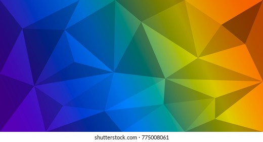 Multicolor polygonal illustration, which consist of triangles. Geometric background in Origami style with gradient. Triangular design for your business. Rainbow, spectrum image. Vector eps 10.