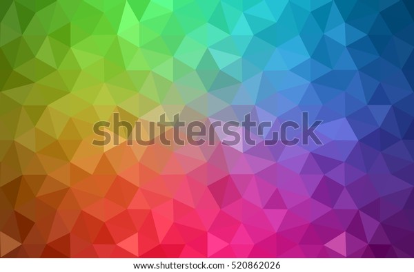 三角形で構成される多彩色のポリゴンイラスト 折り紙スタイルの幾何学的な背景 グラデーション付き ビジネスに最適な三角形のデザイン 虹 スペクトル画像 のベクター画像素材 ロイヤリティフリー