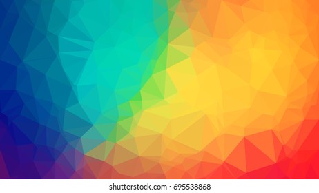 Multicolor polygonal illustration, which consists of triangles. Geometric background in Origami style with a gradient. Triangular design for your business. Rainbow, spectrum image. 
