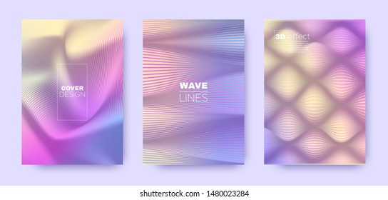 Multicolor Poster. Colorful 3d Lines Shape. Minimal Distorted Texture. Colorful Gradient Illustration. Multicolor Geometric Texture. 3d Poster. Pastel Minimal Background. Gradient Lines Cover.