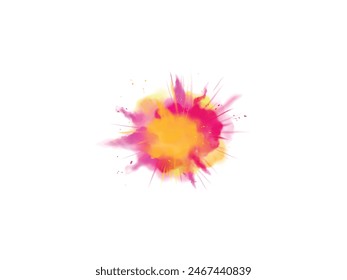 Multicolor powder explosion on White background. Colored cloud. Colorful dust explode