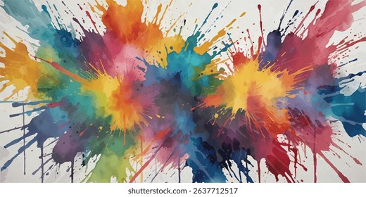 Multicolor powder explosion on White background. Colored cloud. Colorful dust explode. Paint Holi. colorful rainbow Holi paint color powder explosion with bright colors isolated white background.
