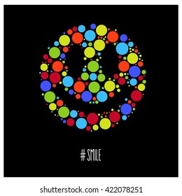 Multicolor and psychedelic smiley