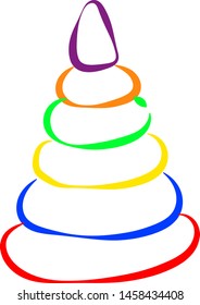 Pirámide multicolor, ilustración, vector sobre fondo blanco.