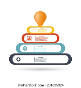 Multicolor pyramid template for your business presentation. Vector illustration