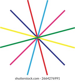 Icono de Vector de ráfaga abstracta de líneas radiales multicolores