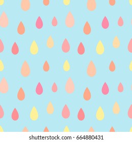 Multicolor rain seamless pattern. Vector illustration