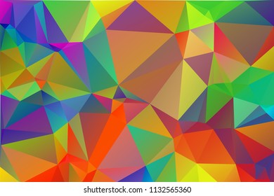 Multicolor rainbow abstract background of triangles, all the colors of the rainbow