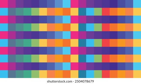 Multicolor rainbow boxes pattern design colorful chess game texture fabric cloth fashion design