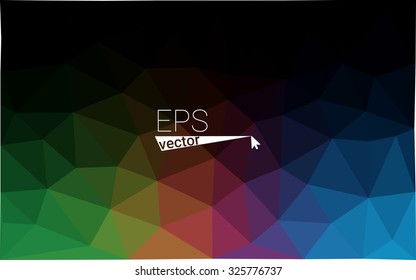 Multicolor rainbow dark abstract geometric rumpled triangular low poly style gradient illustration graphic background. Vector polygonal design for your business.