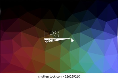 Multicolor rainbow dark abstract geometric rumpled triangular low poly style gradient illustration graphic background. Vector polygonal design for your business.