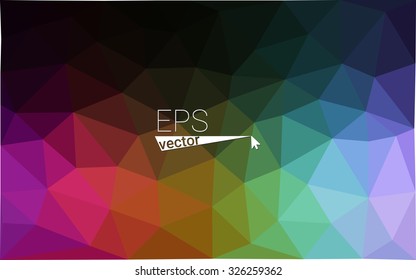 Multicolor rainbow dark abstract geometric rumpled triangular low poly style gradient illustration graphic background. Vector polygonal design for your business.