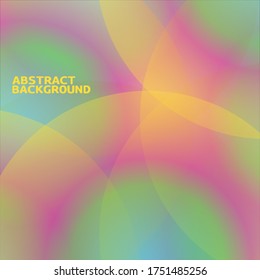 Multicolor rainbow gradient banner. Holographic dynamic circles background. Graphic template for brochure, banner, wallpaper, mobile screen.