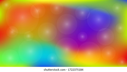 Multicolor rainbow vector abstract blurred background. Vector illustration with gradient and bubbles. Applicable for web design, mobile app, banners, posters and other.