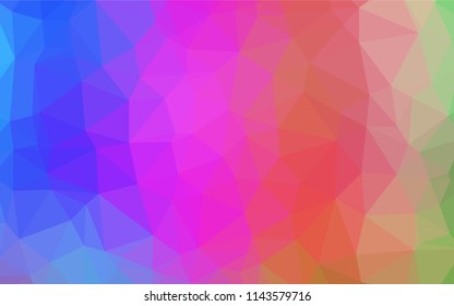 Multicolor, Rainbow vector blurry hexagon texture. Triangular geometric sample with gradient.  The template can be used as a background for cell phones.