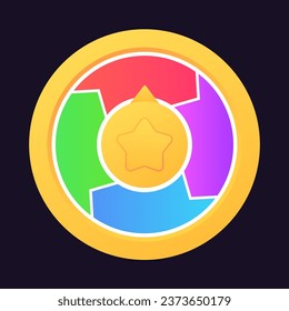 Multicolor realistic fortune wheel vector illustration. Lucky wheel casino