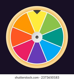 Multicolor realistic fortune wheel vector illustration. Lucky wheel casino