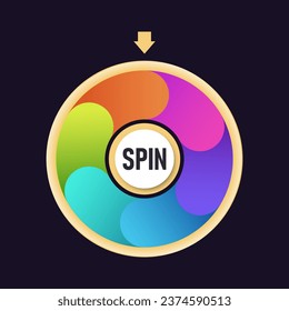 Multicolor realistic fortune wheel vector illustration. Lucky wheel casino