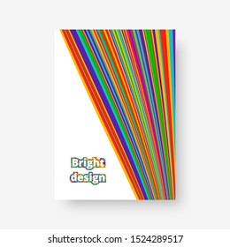 Multicolor rectangular background with stripes of bright colors for decoration of cards, greetings and invitations. Vector illustration with blue, green, yellow, orange, pink lines.
